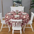 thumbnail image 2 of Colorful Christmas Striped Pattern Round Tablecloth 60"x60",Wrinkle Wipeable Table Cloth for Kitchen Dining Room Picnic Patio Party, 2 of 6