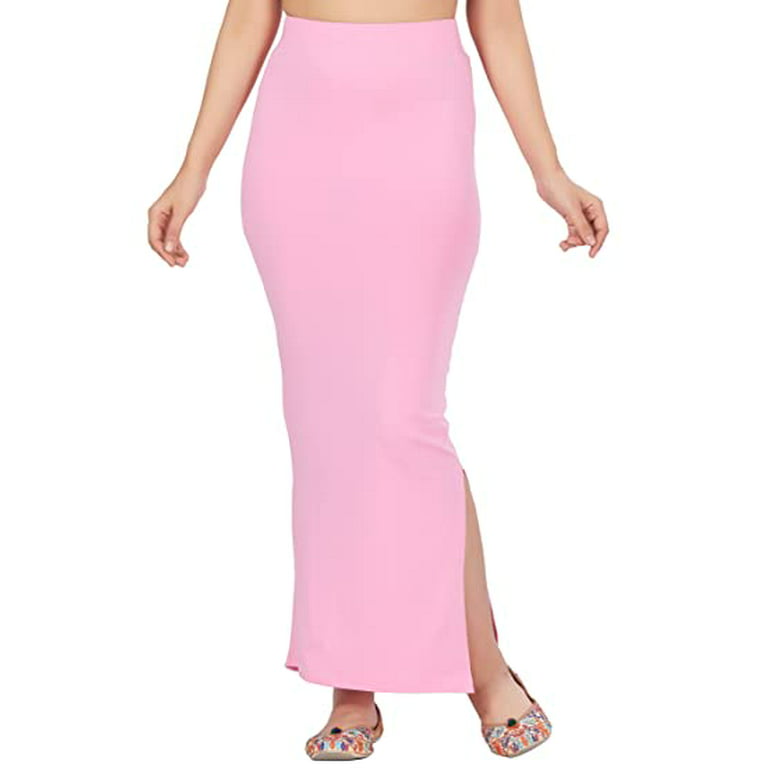 SAI DECORATIVE Women's Lycra Pure Cotton Stretchable Saree Shape wear  Petticoat Color:- Baby pink & Size:-M 