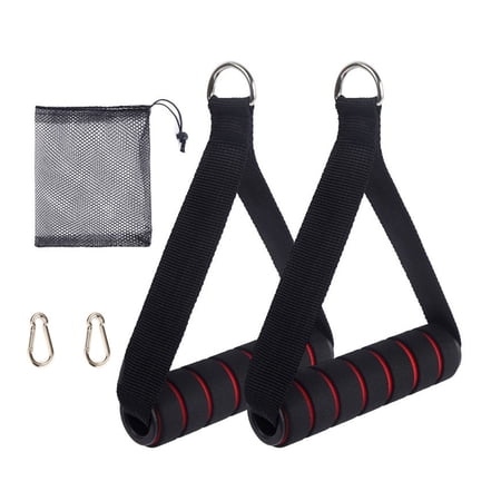 Fitness Strap Workout Handle Machine Attachment with Carabiners Strength Training Exercise Handle Resistance Handle