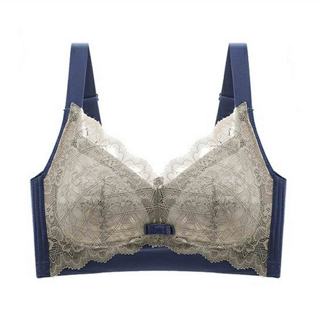 Timegard Bras for Women No Underwire Flower Lace Full Support Adjustable Strap Breathable Comfort Bras