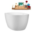 thumbnail image 5 of 60" Streamline G-23-142-CH Soaking Glossy White Freestanding Tub and Tray With Internal Drain in Polished Chrome, 5 of 9