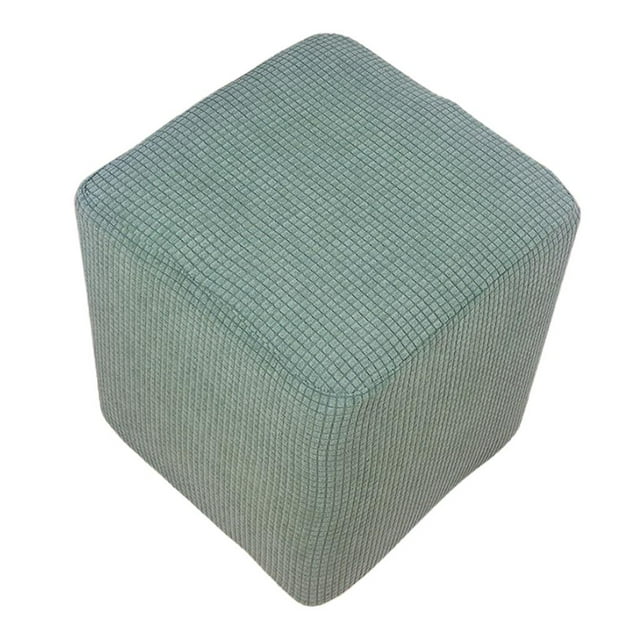 DOLITY Housse Extensible Rectangulaire pour Pouf Housse de Repose-Pieds Protecteur Épais à Carreaux 03vert