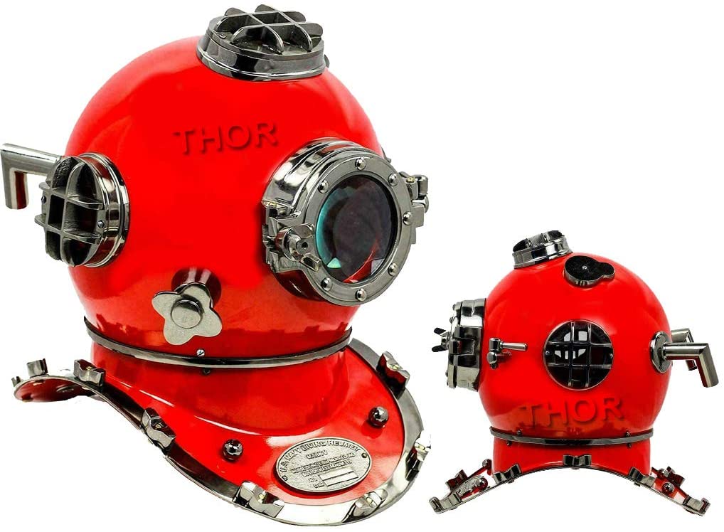 Diving divers helmet Us Navy Mark V Deep Sea divers Helmet Red Finish