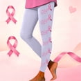 thumbnail image 2 of Leggings For Women Pink Ribbon Butterfly Print Breast Cancer Awareness 4-Way Stretch Casual Tummy Control Leggings, 2 of 5