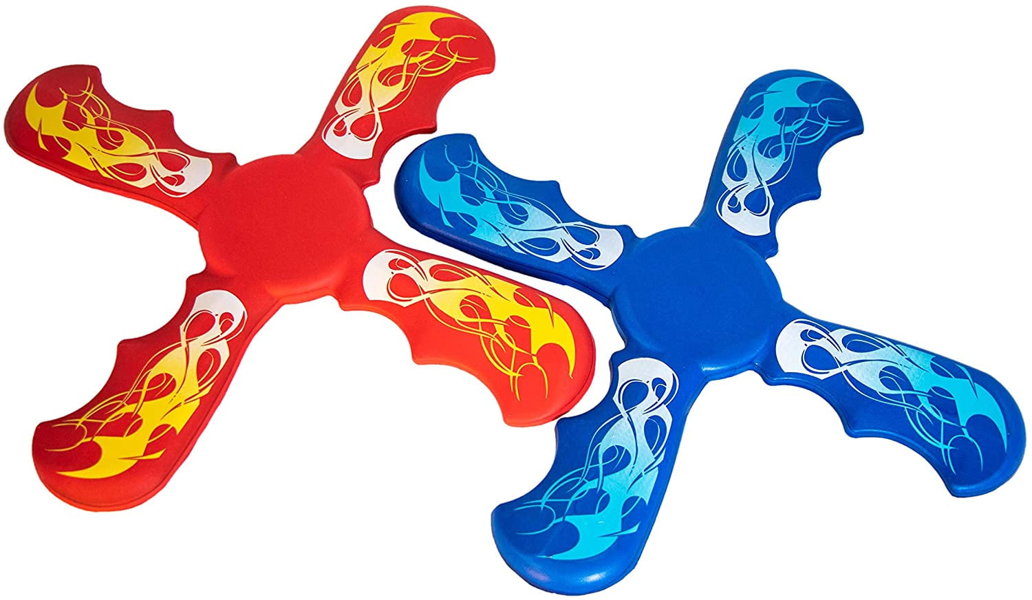 Rackrang Soft Foam Boomerang, 2 Piece Set with Red and Blue Boomerangs