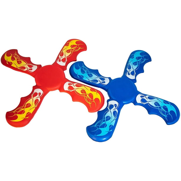 Rackrang Soft Foam Boomerang, 2 Piece Set with Red and Blue Boomerangs