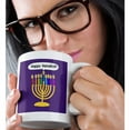 thumbnail image 2 of 3dRose, Purple happy hanukkah smiling menorah - cute channukia cartoon for chanukkah - chanukah jewish menor, 11oz Magic Transforming Mug, 2 of 8