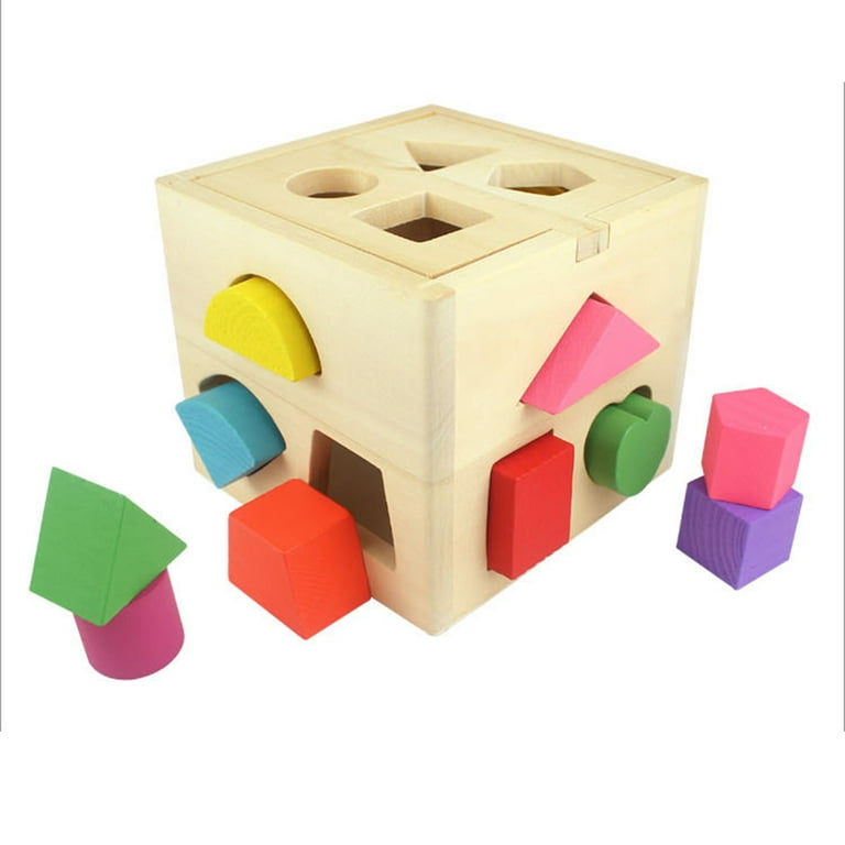 Wooden Geometric Shape Learning Paired Blocks Toys For Kids