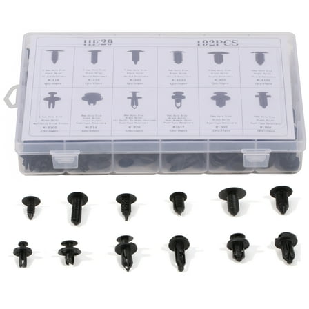 SCITOO 192Pcs Bumper Retainer Clips Kit Car Fastener Rivet Push Door Trim Panel Clips fit for GM For Toyota For Honda for Ford For Chrysler,12 Sizes