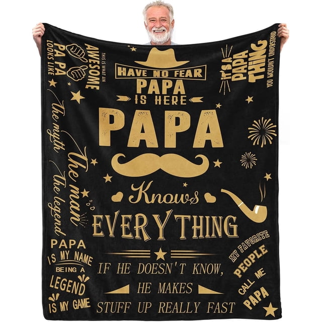 LHSHID Papa Gifts Blanket Gifts for Papa Papa Gifts from Grandchildren Papa Birthday Gifts Best Papa Gifts Birthday Gifts for Papa Dad Daddy Papa Gift Ideas Soft Throw Blanket 40"x50"