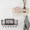 thumbnail image 2 of Key Rack Mail Holder Metal Kitchen Office Organizer rack entryway shelf Wall Mount Hook Black, 2 of 9