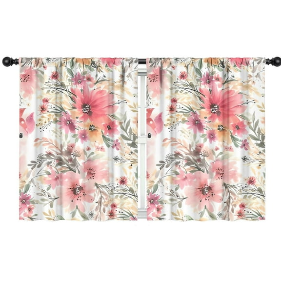 Blackout Kids Curtains,Pioneer Flower Floral Print Pattern Childrens Insulated Curtains Set Of 2,Bedroom Essentials,Toddler Room Decor 42"x54"