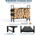 thumbnail image 3 of Bingirl 4Ft Outdoor Indoor Firewood Rack Holder Black, 3 of 7