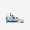thumbnail image 2 of Air Jordan; Athletic Shoes + Retro + Unisex Kids +, + Off White / Military Blue +, + 4, 2 of 8