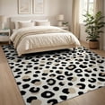 thumbnail image 3 of ODIKA 8'x10' Washable Area Rug Print Boho Cow Asymmetrical Boneless Couch Cowboy Hid Fake Classroom for Dining Room, Large Office, Lounge, Non-Slip Chair-Friendly Mat, 3 of 7
