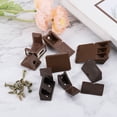 thumbnail image 4 of 20 Pcs 90 Degree Plastic Corner Braces, 21x23x21mm Shelf Right Angle Brackets with Screws, Brown, 4 of 6