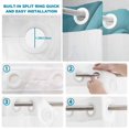 thumbnail image 4 of No Hook Shower Curtain, Turquoise Brown Shower Curtains for Bathroom with See Through Top Window, Teal White Geometric Gradient Stripes Waterproof & Washable Bath Curtain Narrow 54"x78", 4 of 9