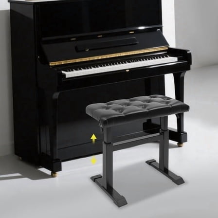Heavy Duty Height Adjustable Piano Bench, Hydraulic Lifting Keyboard Bench