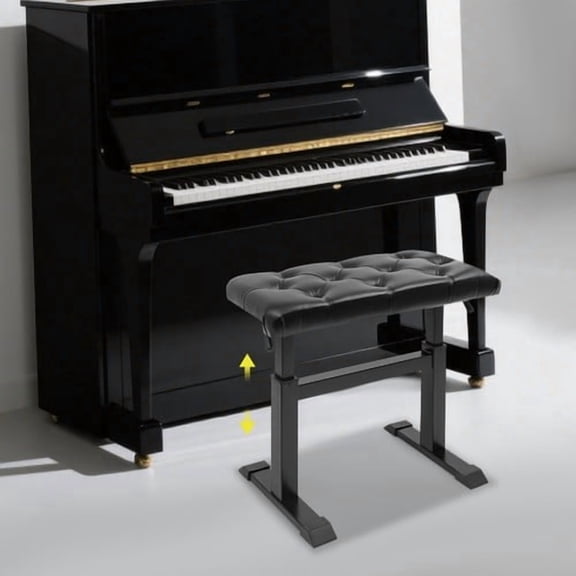 Heavy Duty Height Adjustable Piano Bench, Hydraulic Lifting Keyboard Bench