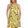 thumbnail image 1 of Vsdgher Robes d'Été Imprimé Canards pour Femmes Robe de Plage Décontractée Col en U Sans Manches Robe d'Été Ample avec Poche, 1 of 7