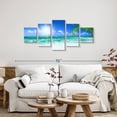thumbnail image 2 of Elephant Stock Beach Daydream Wall Art - Horizontal Multi Panel Canvas - Living Room Wall Decor - Beach Multi Panel - Blue And Green Decor - 55" x 24", 2 of 8