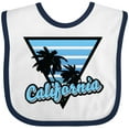 thumbnail image 3 of Inktastic California with Triangle and Palm Trees in Blue Boys or Girls Baby Bib, 3 of 4