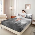 thumbnail image 4 of Feelyou Grey Pine Tree Full Size Sheets, Rustic Farmhouse Nature Bed Sheets, 4pcs, 4 of 7