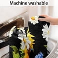 thumbnail image 5 of Black Sunflower White Daisy Pattern Bathroom Rugs Mat,Non Slip Microfiber Bathroom Rug,Rubber Backing,Soft Bathroom Mats for Bathroom Floor,Tub and Shower,47x17in(120x43cm), 5 of 5