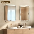 thumbnail image 4 of Bathroom Wall Mirror for Over Sink 40" × 32" Rectangle Vanity Mirror with Round Corner for Bedroom Seamless Anti-Rust Polymer Coated Shatterproof Glass (Horizontally/Vertically), 4 of 9