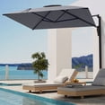 thumbnail image 1 of AECOJOY Parasol de Patio Mural de 10 Pi, Parasol Rectangulaire d'Extérieur avec Rotation à 180° pour l'Extérieur, Gris, 1 of 9
