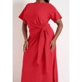 thumbnail image 4 of June & Vie Women's Plus Size Boatneck Gathered Maxi Dress, 4 of 5