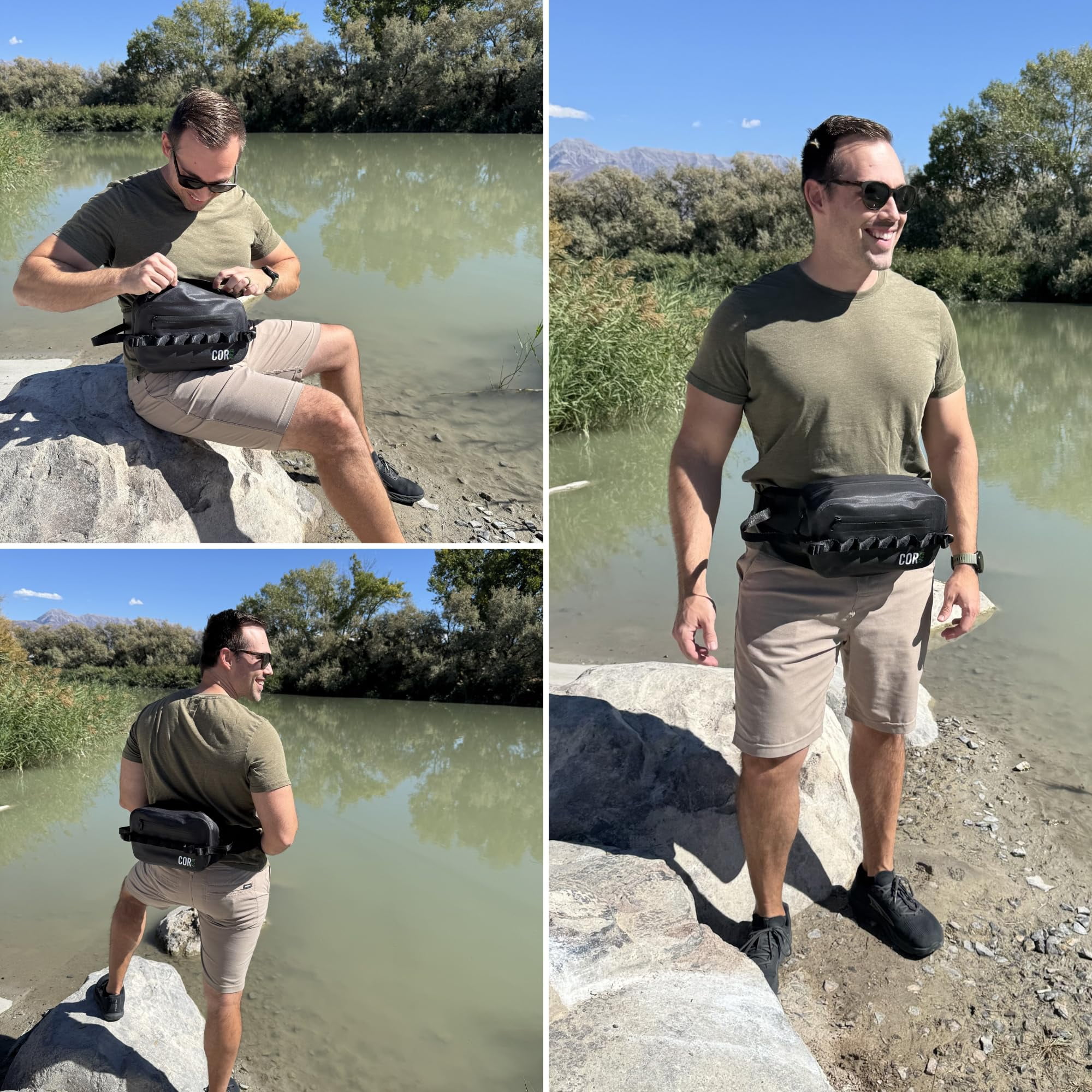 Waterproof Waist Pack 2.5L | Waterproof Belt Bag with Wide, Comfortable Waist Strap, Floating Waterproof Fanny Pack for Travel, Fly Fishing, Beach, Swimming, Paddleboarding, Kayaking (Black)