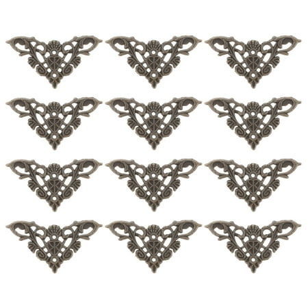 

12pcs Retro Corner Protector DIY Metal Zinc Alloy Corner Protector for Photo Frame Scrapbooking Notebook (4.8x3.5cm)