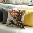 thumbnail image 3 of ZFLMY Chihuahua Christmas Antlers Throw Pillow Cushion Chihuahua Xmas Dog Euro Sham Pillow Dog Owner Gift Pillows Rustic Farmhouse Pillow Cover for Sofa Chair Car 20x20in, 3 of 5