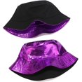 thumbnail image 3 of czcpp-Metallic Bucket Hat Trendy Fisherman Hats Unisex Reversible Packable Cap, 3 of 4