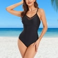 thumbnail image 4 of Sngxgn Women Swimsuit Tummy Control Bathing Suits(Black,XL), 4 of 8