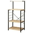 thumbnail image 2 of Ktaxon Kitchen Baker's Rack Storage Shelf Microwave Stand Workstation with Side Hooks & 4-Tier Wood Shelves, 2 of 7