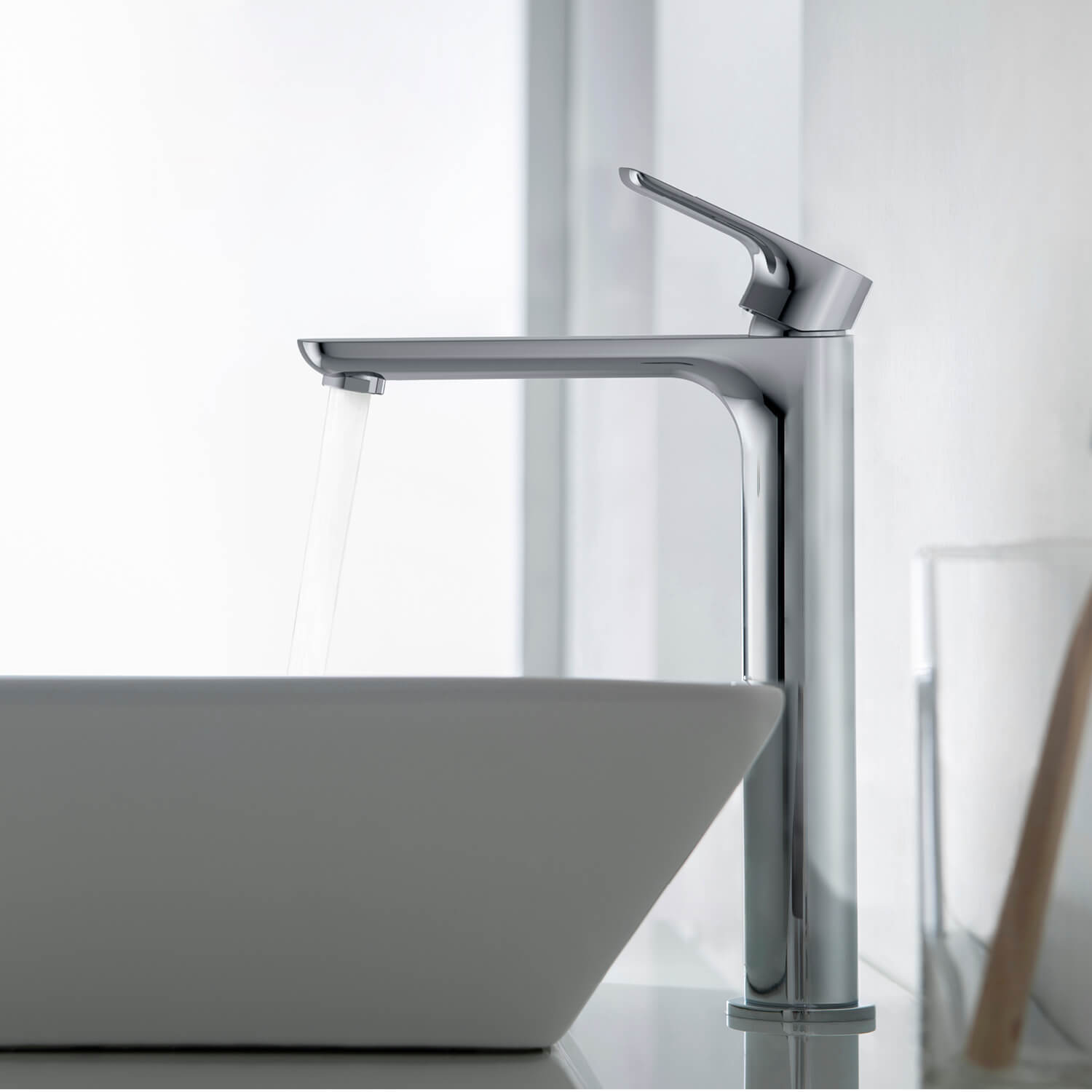 Kibi Tender-T Single Handle Bathroom Vessel Sink Faucet with Pop Up Drain