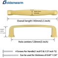 thumbnail image 5 of Goldenwarm Cabinet Handles 5inch Hole Centers Gold Kitchen Solid Cabinet Pulls 10 Pack, 5 of 5