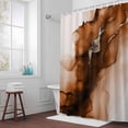 thumbnail image 5 of Abstract Ombre Chestnut Marble Fabric Shower Curtain White Modern Art Washable Shower Curtains for Bathroom, Waterproof Bath Curtain with Hooks Home Decor 72x84in, 5 of 8