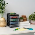 thumbnail image 3 of IRIS Small 4-Drawer Compact Desktop Organizer, Stacking Desktop Unit, Black-Clear, Single, 3 of 5