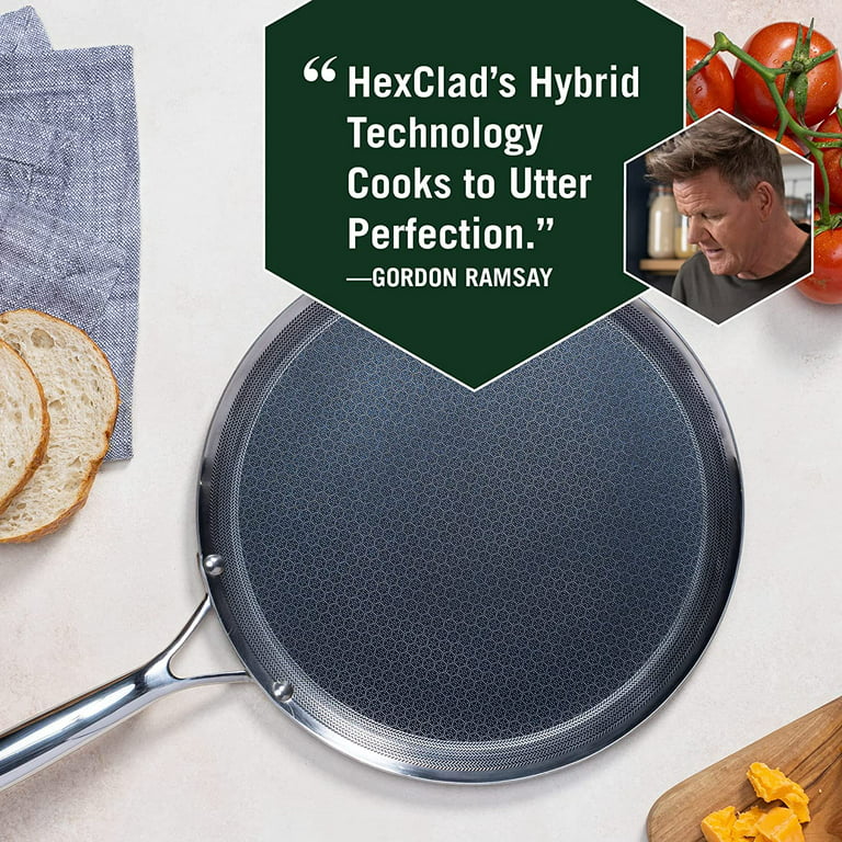 HexClad Hybrid Nonstick Wok, 12-Inch, Stay-Cool Handle, Dishwasher Safe,  Induction Ready, Compatible with All Cooktops