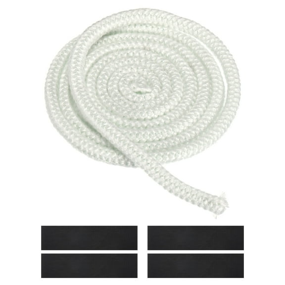 5/16" x 79" Wood Stove Gasket Kit, Fiberglass Round High-Temperature Resistance Seal Rope Replacement with 4pcs Joint Tapes for Stoves Fireplace Door, White