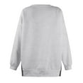 thumbnail image 4 of Fiaer Crew Neck Sweatshirts Women Plus Size Trendy Side Split Pullover Long Sleeve Loose Fit Casual Fashion Tops Light Gray XL, 4 of 4