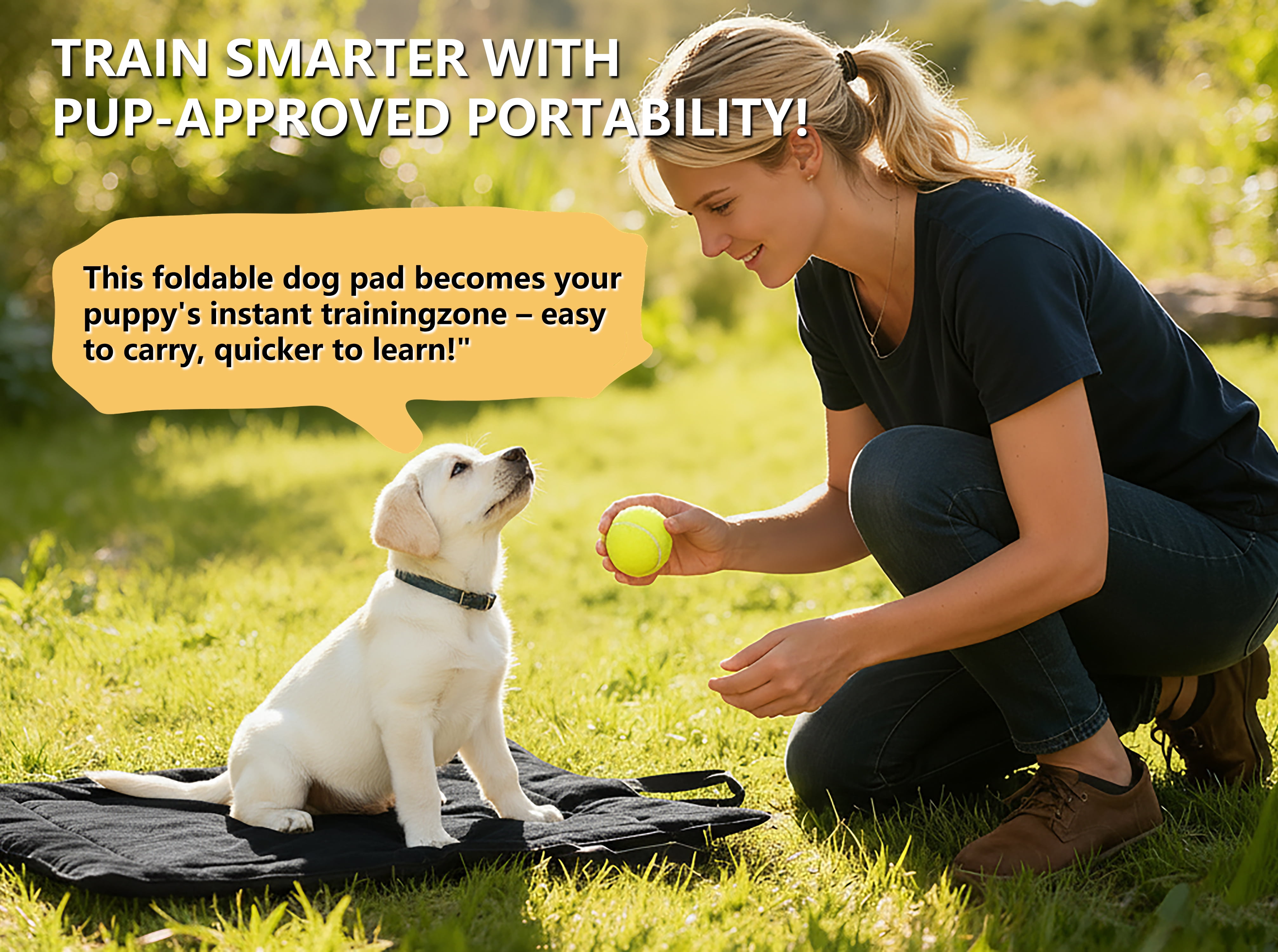 Waterproof Pet Mat, Portable Outdoor Dog Mat for Camping Sleeping, Pet Cushion Pad with Handle for Small Dogs, Outdoor Training Dog Bed for Puppies