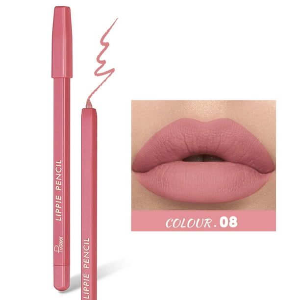 Lápiz labial de 12 colores, delineador de labios, duradero, resistente al agua, resistente al sudor, fácil de colorear, no se desvanece, brillo de labios, maquillaje de belleza.