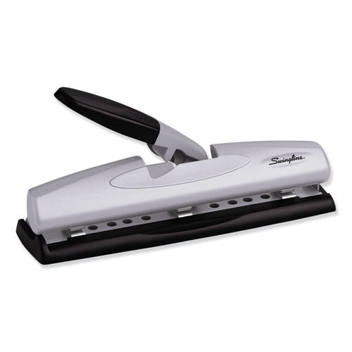 12-Sheet Lighttouch Desktop Two- To Three-Hole Punch, 9/32" Holes, Black/silver | Bundle of 10 Each