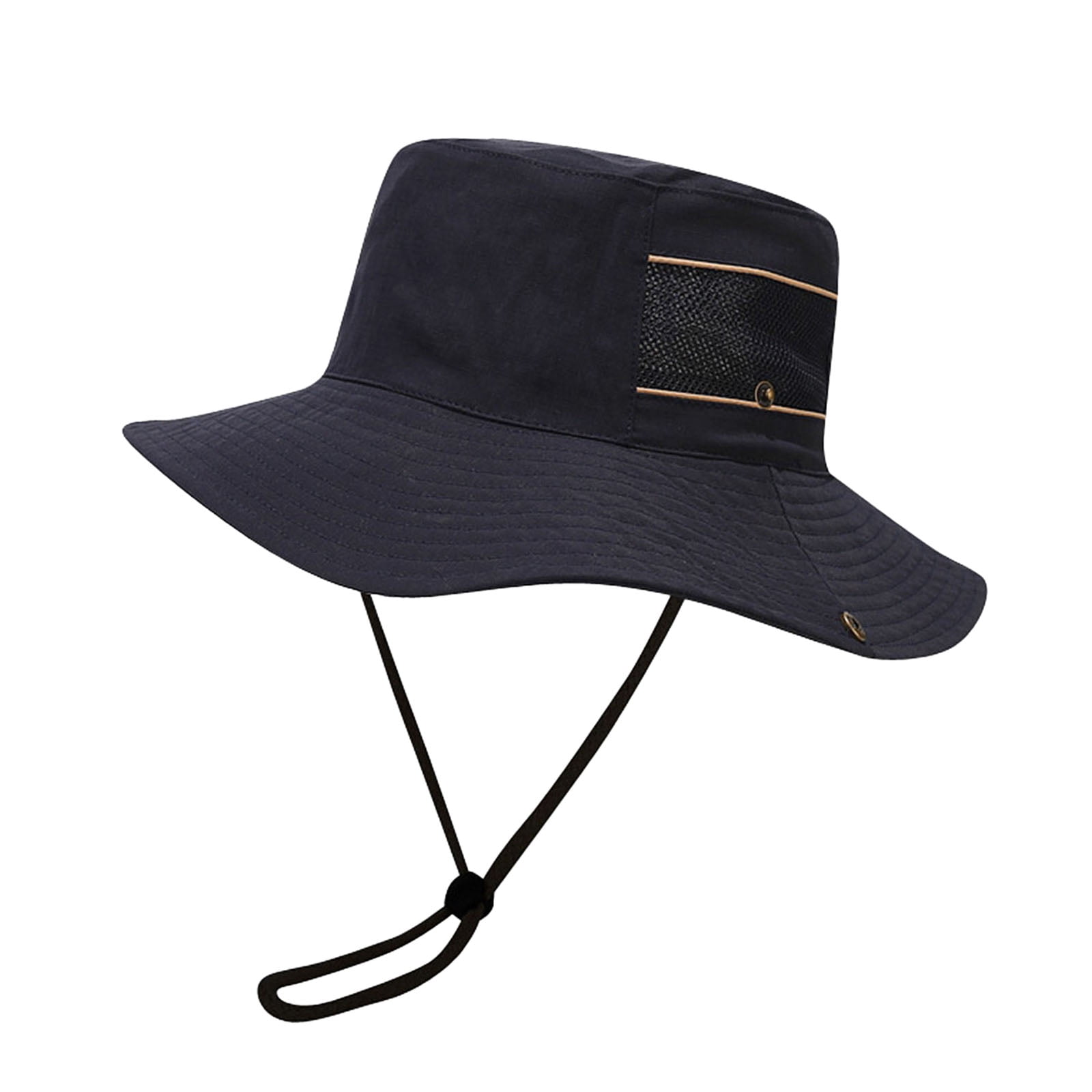 WITHMOONS Mens Wide Brim Boonie Bush Hat Aztec Pattern Outdoor Fishing  Bucket Hat KR81416 (Black)