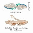 thumbnail image 2 of 4 Pack Luxury Glitter Sparkly Jeweled Gems Korean Decorative Crystals Rhinestone Leaf Metal French Barrettes Alligator Snap Hair Clips Headpieces Accessories for Women Girls, 2 of 6