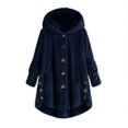 thumbnail image 1 of MKLEKYY Light Jackets for Women Women Plus Size Button Tops Hooded Loose Cardigan Wool Coat Winter Jacket, 1 of 2
